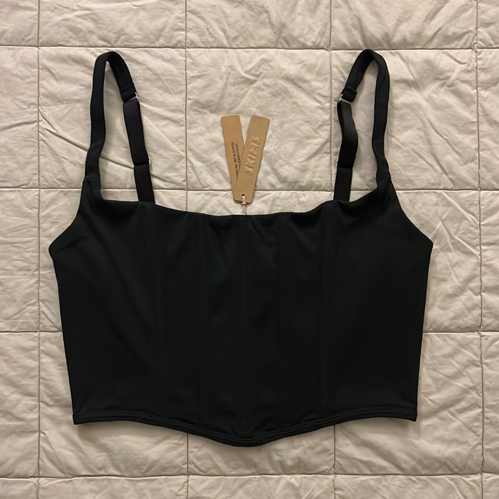 SKIMS Black Crop Top